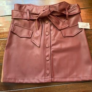 Small maroon leather skirt from L. Patricia